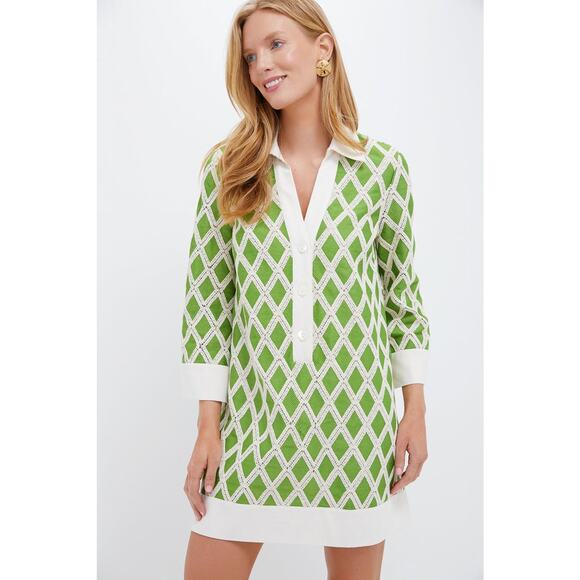 TUCKERNUCK Kelly Green Crochet Collier Dress Size M NWT Retail $198 Tuckernuck - Picture 1 of 10